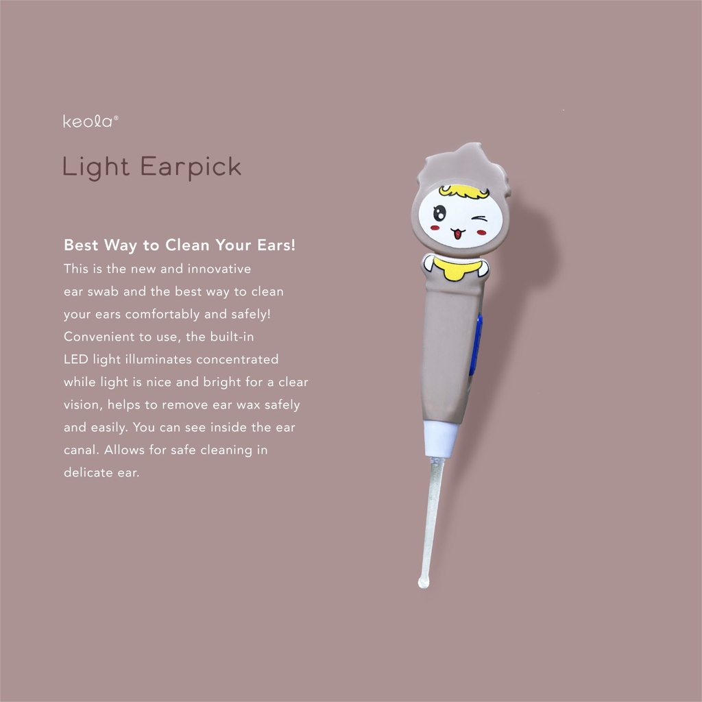 T24 - Keola Earpick LED / Pembersih Telinga Anak Karakter / Korek Kuping Anak
