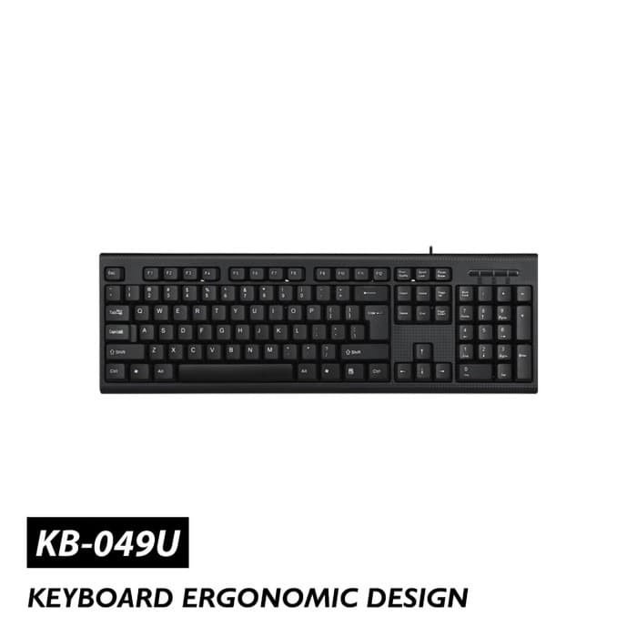 Keyboard PC Mikuso KB-049U Kabel USB Plug n Play Keyboard Komputer
