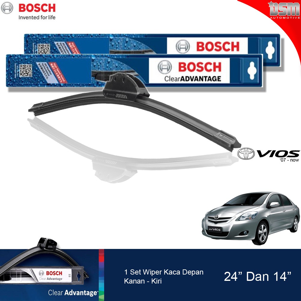 Bosch Clear Advantage Frameless / Wiper Frameless Toyota New Vios-ON 24&quot; dan 14&quot; / Wiper Depan Vios