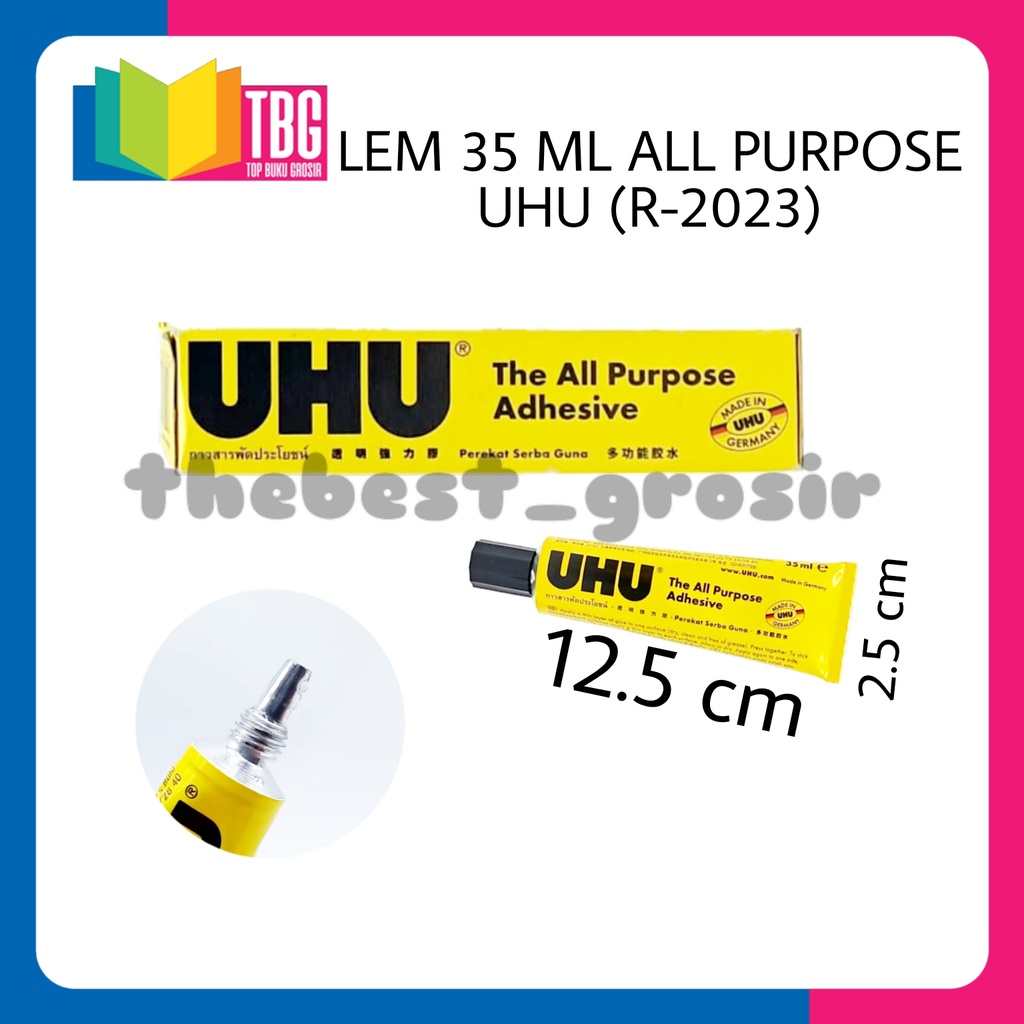 

LEM UHU 35ML ALL PURPOSE/ LEM CAIR/ LIQUID GLUE/ LEM SERBAGUNA (R-2023)