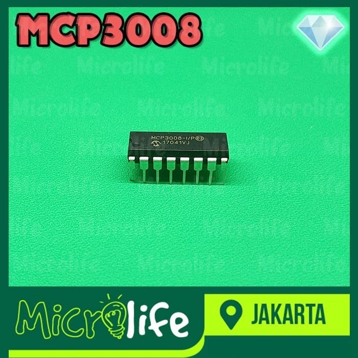 MCP3008 DIP8 8 Channel 10-Bit ADC via Port SPI