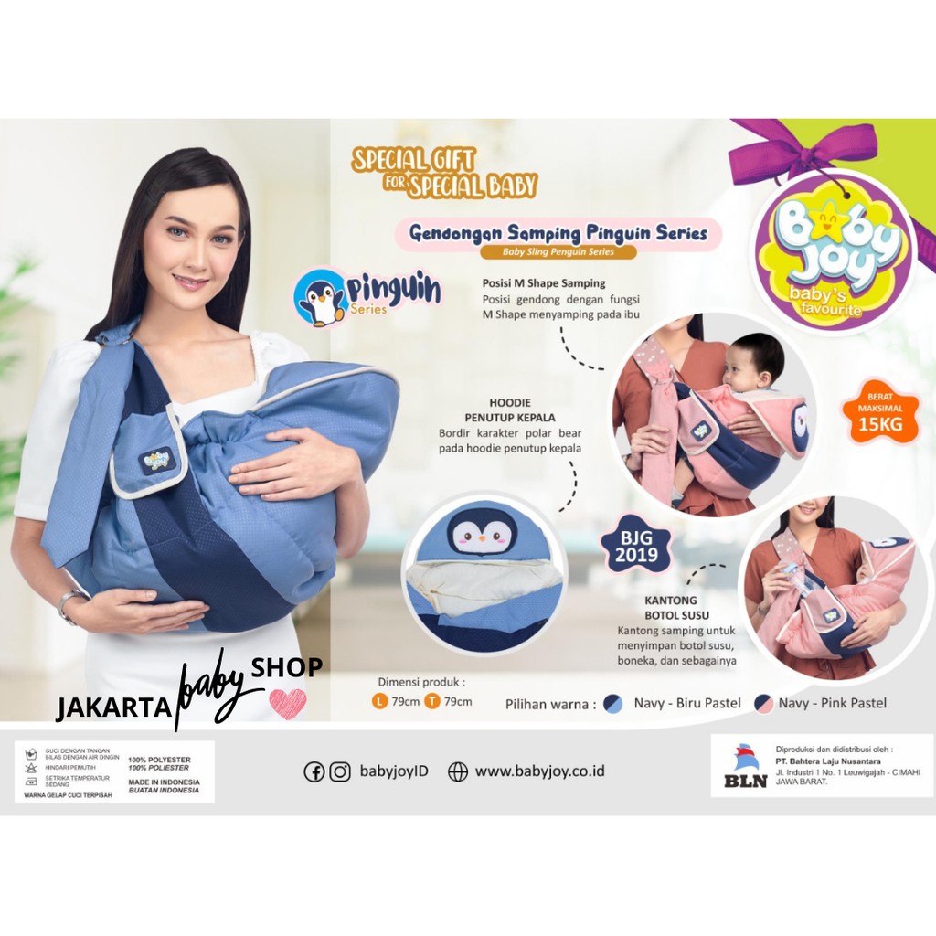 GENDONGAN SAMPING PINGUIN SERIES BABY JOY BJG2019