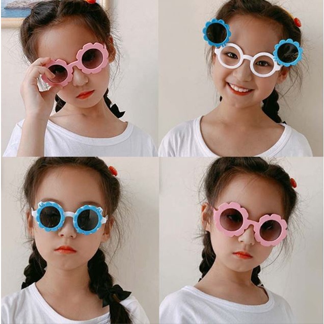 T&amp;Y Kacamata Anak Fashion Kacamata Anak Motif Bunga Matahari Kacamata Hitam High Quality Kids Sunglasses Kaca Mata Murah Import