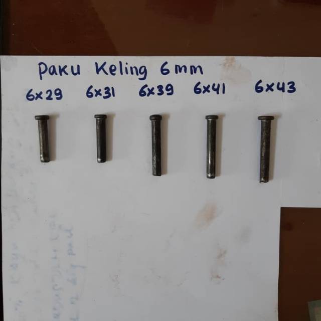 Paku Keling Diameter 6 mm Isi 500 gram 29 31 37 39 41 43 mm Pintu Folding Gate Harmonika Rolling Pol