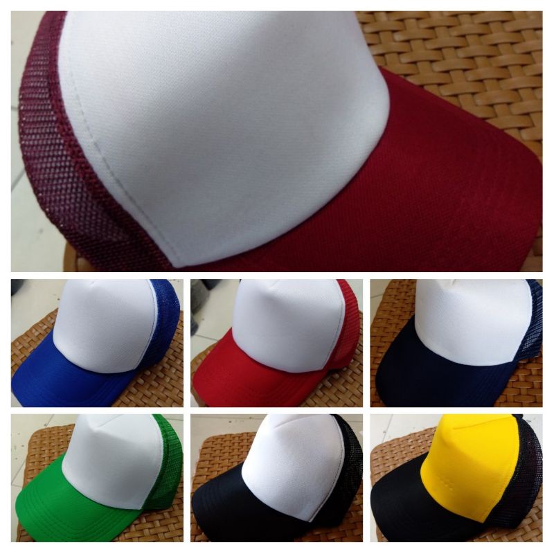 TOPI JARING POLOS KOMBINASi/TOPI JARING/TOPI POLOS