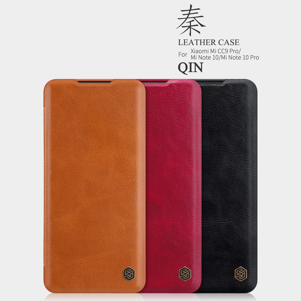 Flip Cover Xiaomi Mi CC9 Pro Note 10 Pro Nillkin Qin Leather Flip Case Original