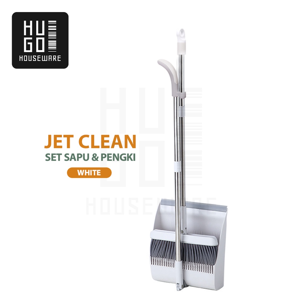 HUGO Set Sapu Pengki Pembersih Broom Set Dustpan Sapu Lipat Praktis