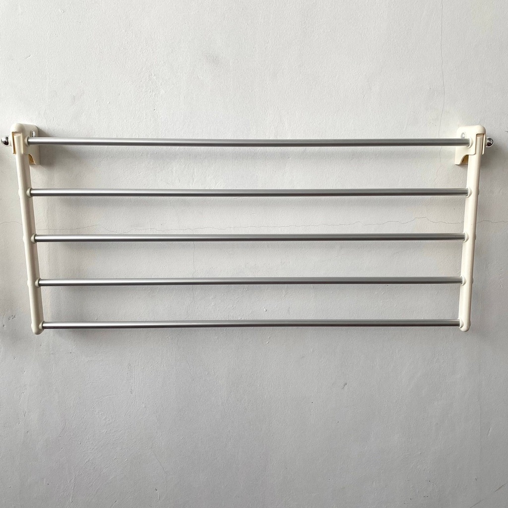 Rak handuk lipat ALUMINIUM 5 baris susun 80cm mami1- gantungan tempat 80 cm hanger hook handuk anti karat towel folding 5susun
