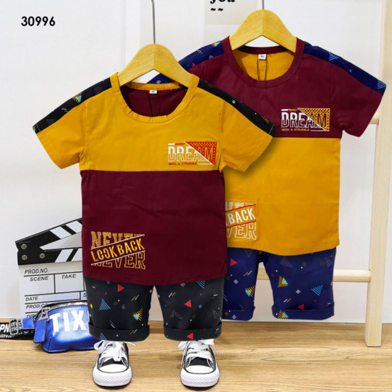 (1-4th) Baju Anak Laki-Laki Setelan Kemeja Bayi Laki-Laki Kombinasi Bordir AISON UT