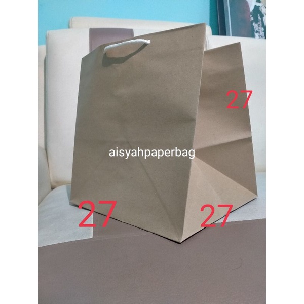 

paper bag warna coklat polos/ukuran 27x27x27