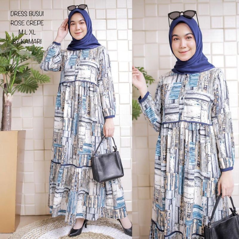 New Gamis Cantik Original by KAMARI bahan rose crepe