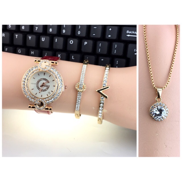 Paket 4in1 /Set JGGK / gucci Date /paket jam set