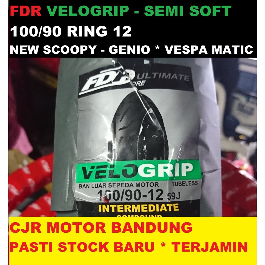 FDR VELOGRIP 100/90 ring 12 Ban Depan Motor Scooter NEW GENIO Scoopy Vespa Matic SEMI SOFT RACING