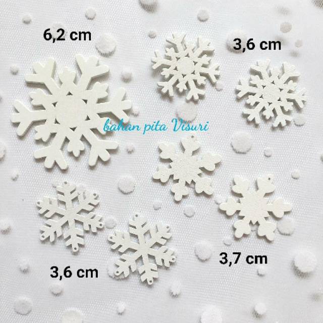 Aplikasi Snowflake Kayu per 6 biji