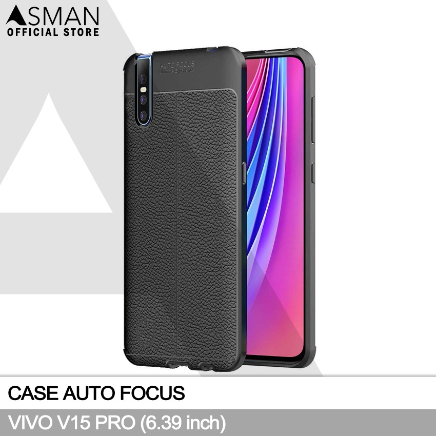 Auto Focus VIVO V15 Pro (6.39&quot;) | Soft Case Leather Premium - Hitam