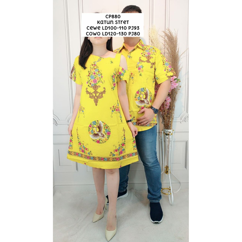 Jual Murah [bundle] Baju Imlek Batik Wanita Pria Couple Katun Stretch Premium Halus Cp880 LGj5ELhG1xW0M