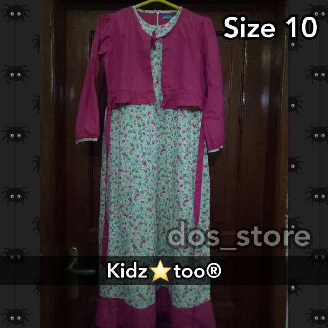 Gamis anak full katun HQ branded kidz too [preloved]