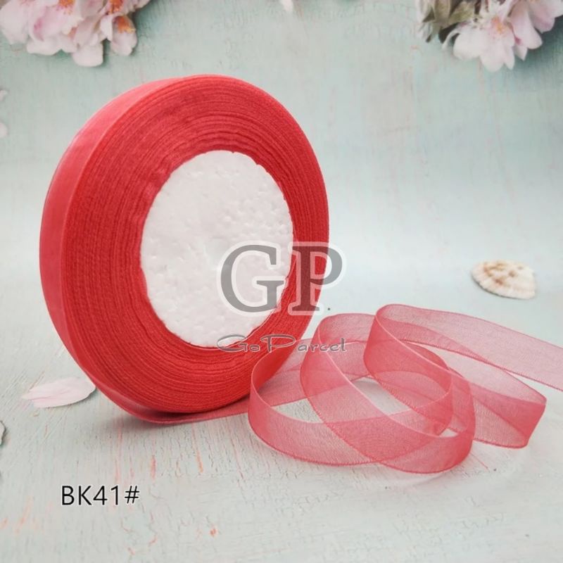 ( Rol 20 Yard ) PITA ORGANDY POLOS 1 IN ( 2.5 CM ) - GIFT RIBBON SILK 25MM 2,5CM 1 INCH PITA ORGANDI ORGANZA HIASAN KADO HAMPERS SOUVENIR