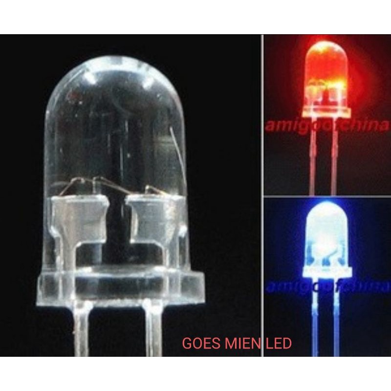 led 5 mm 2 warna merah biru per 100 biji