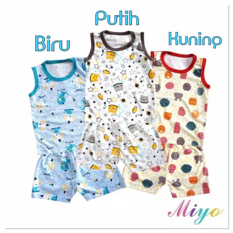 MIYO Stelan Kutung Stelan Anak Singlet size SML 6m-18m