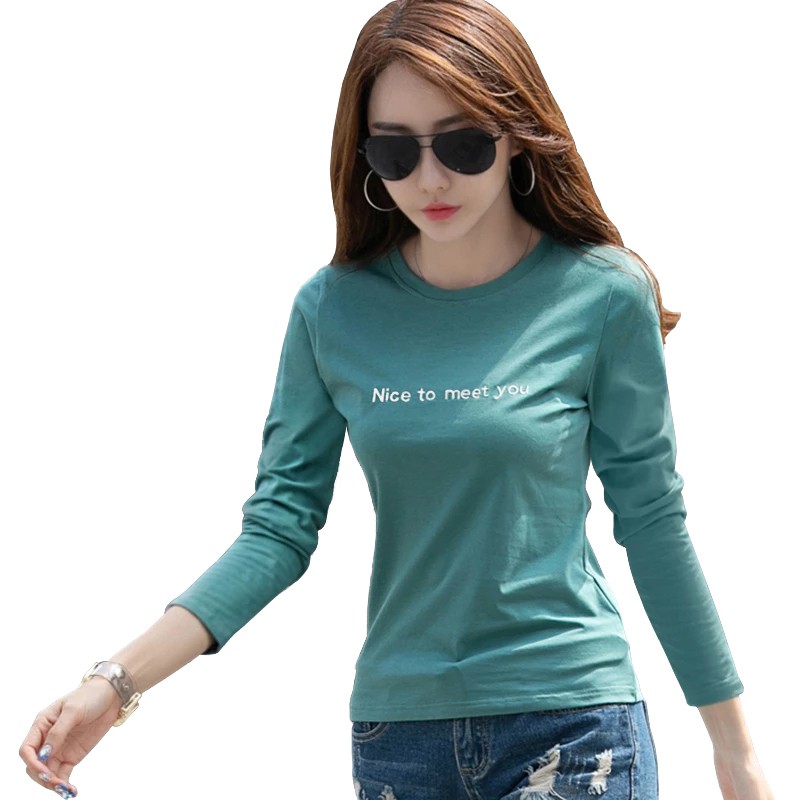 Kaos Tshirt Lengan panjang Wanita Gaya korea Printing - XSHOP Dawn