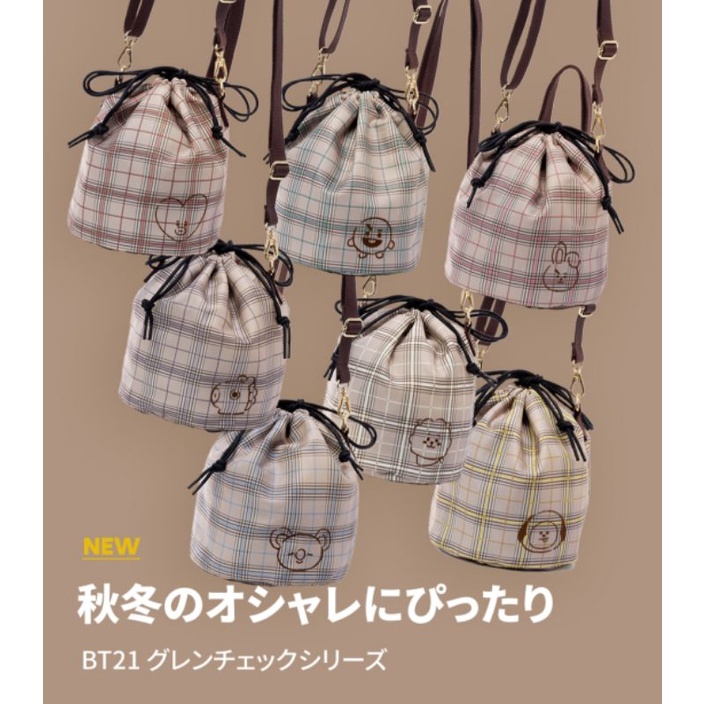 OFFICIAL BT21 JAPAN GLEN BUCKET BAG TAS