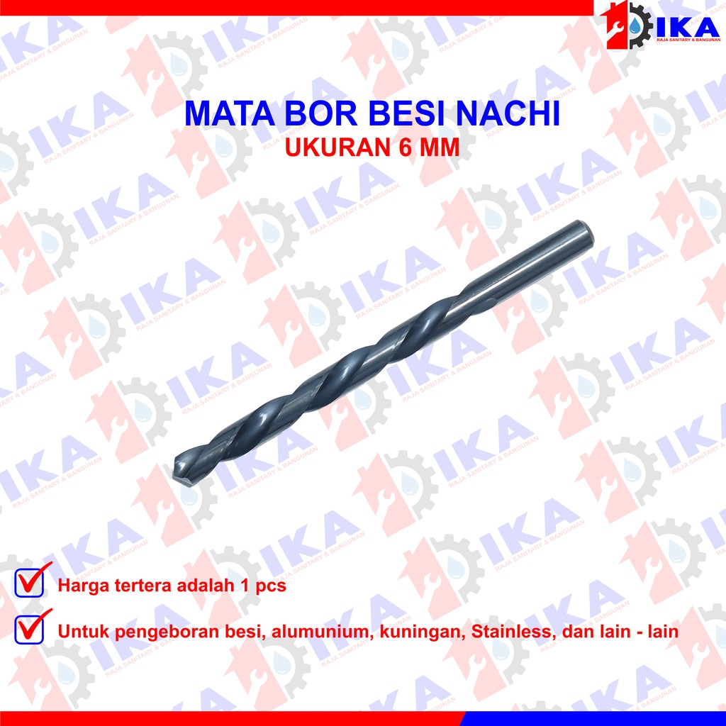 Mata Bor Besi NACHI HSS  1 1.5 2 2.5 3 3.5 4 4.5 5 5.5 6 8 mm ASLI (ORIGINAL 100%) HARGA PER 1BUAH