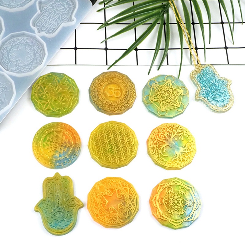 SIY  Flower of Life Pendant Crystal Epoxy Resin Mold Jewelry Earrings Silicone Mould