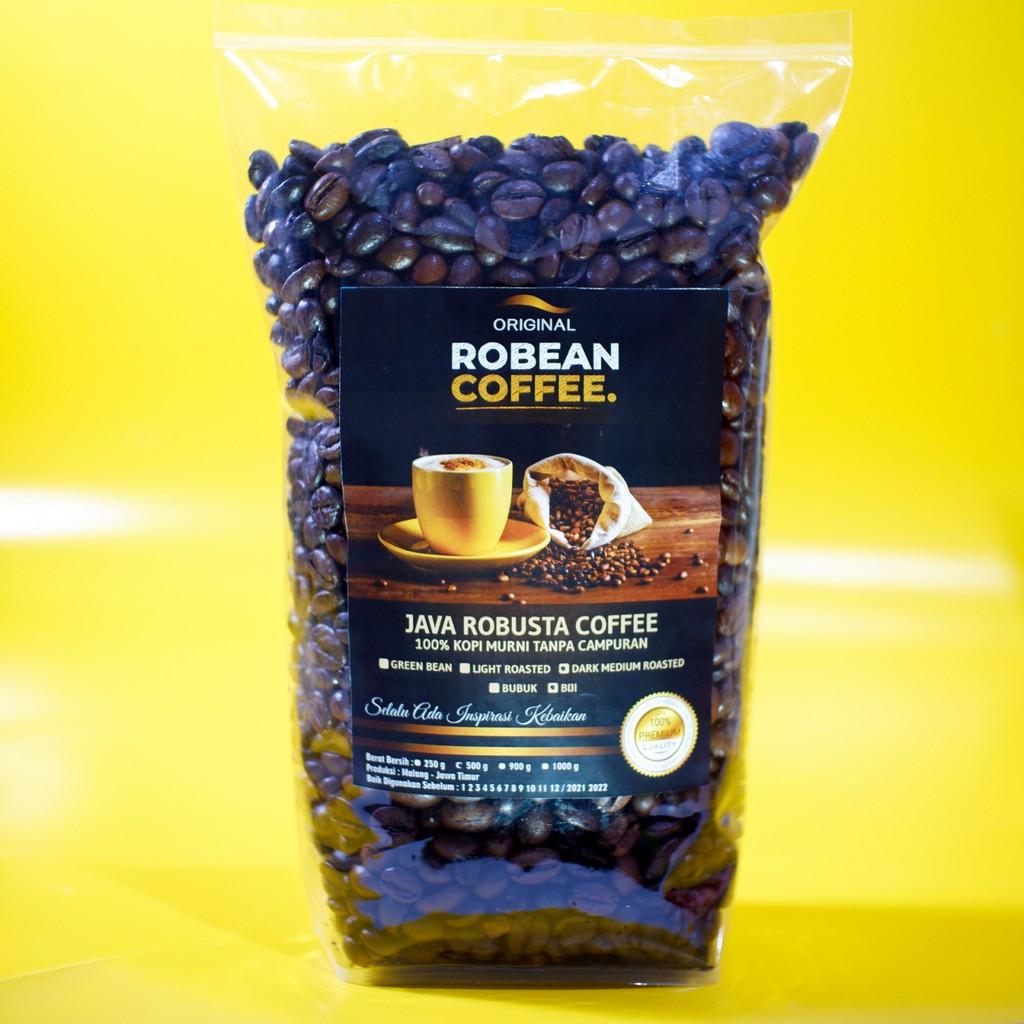 

Kopi Java Robusta Roasted Bean 500Gram. Biji Kopi Robean Asli 100% tanpa bahan pengawet.