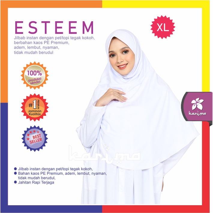 Esteem Jilbab Instan Bergo Kerudung Kaos Syari Karima Size XL