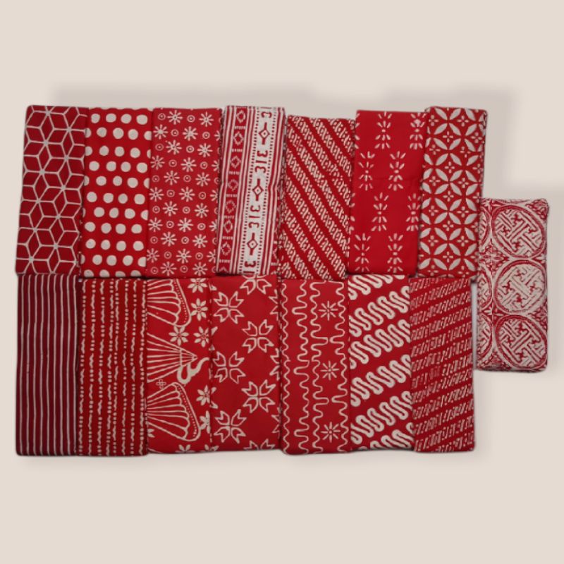 Kain Batik Cap Pekalongan Halus Garutan Merah Bata Cabe