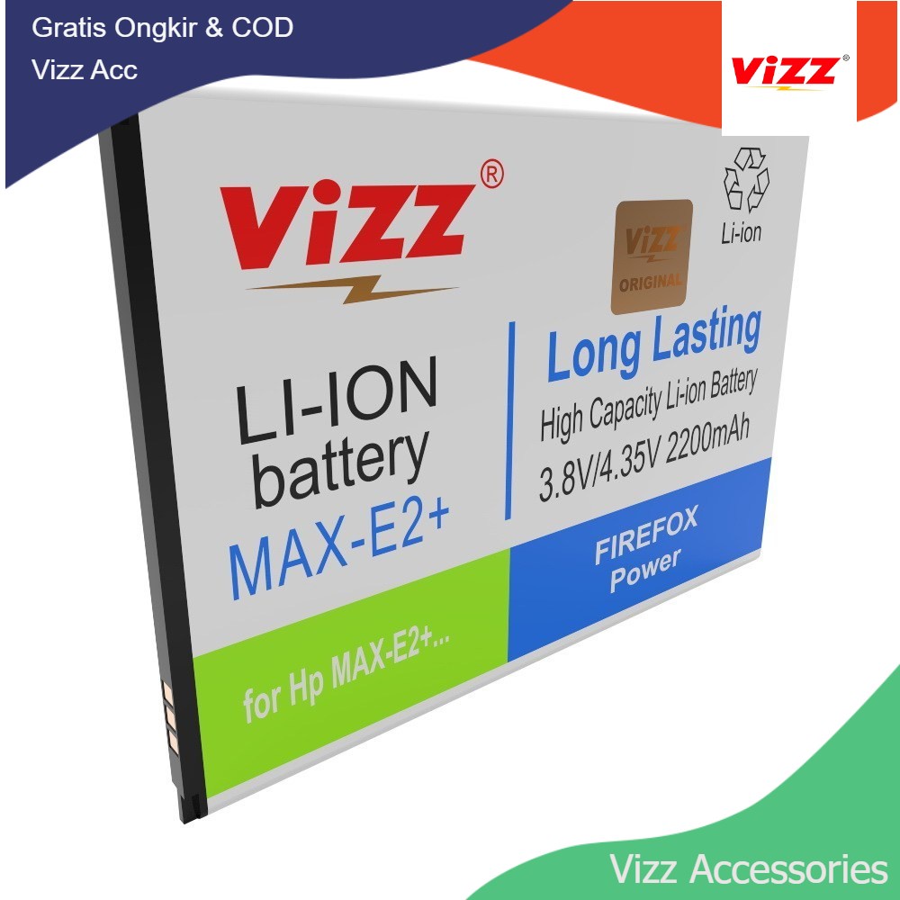 Baterai Batre Vizz Andromax E2 Plus / Andromax E2+ Original Vizz Bateray