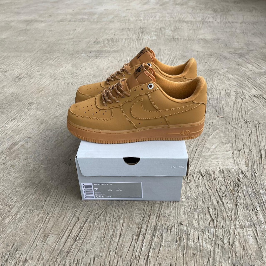 NIKE AIR FORCE 1 LOW BROWN BNIB ORIGINAL VIETNAM GRATIS KAOS KAKI SEPATU NIKE