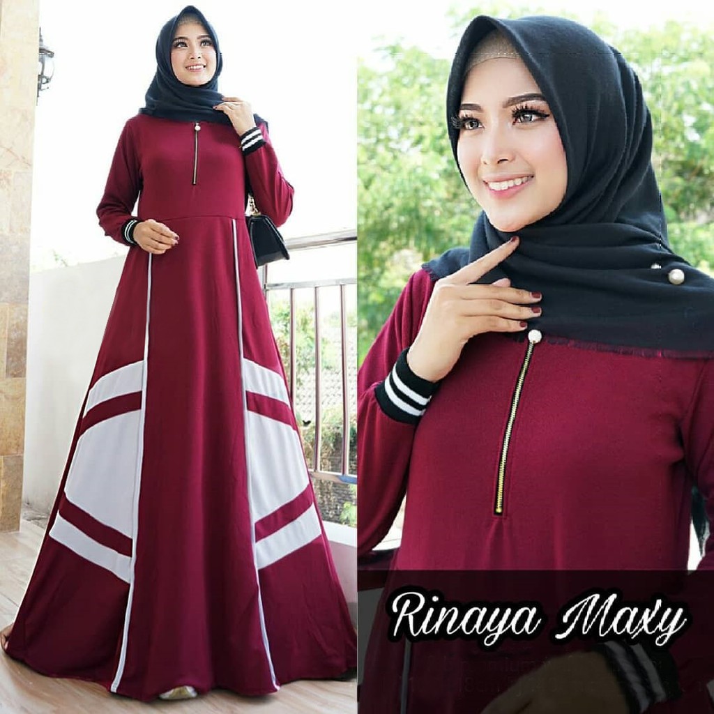 Baju Gamis Ranaya Maxy M L XL-MAROON