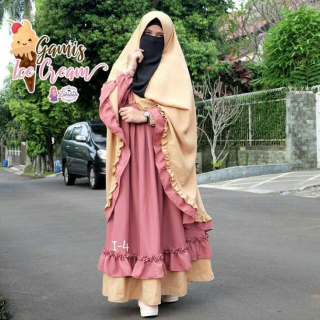 PL zahidah ice cream polos dusty pink-cream
