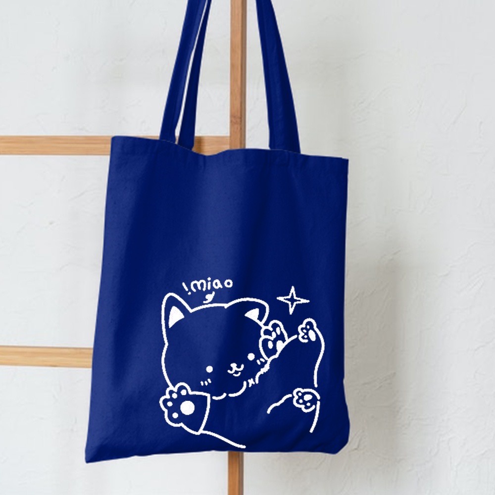 7.7 SALE! [RESLETING] TOTEBAG PROMO LEBARAN 2022 BAHAN SEMI KANVAS DAN BERGAMBAR KUCING LUCU JEPANG MIAU | TOTEBAG LAPTOP UKURAN 33x38 CM | TOTEBAG HITAM | TOTEBAG KREM | TOTEBAG MOKA | TOTEBAG KUNING, BIRU TOSCA, PINK BABY