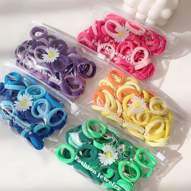 [ Ready Stock ] 50pcs/bag Little Daisy Elastic Rubber Bands /  Basic Elastic Hair Bands Tie /Daisy Children's Mini Hair Band /Hair Ponytail Rubber Bands Holder Beauty Tools