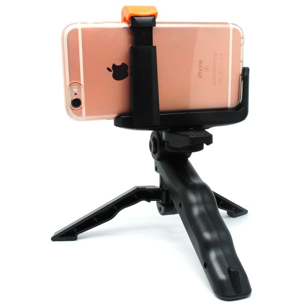 (BISA COD) FTIHSHPUniversal Holder L Clamp Orange Flip for Smartphone up to 6 Inch