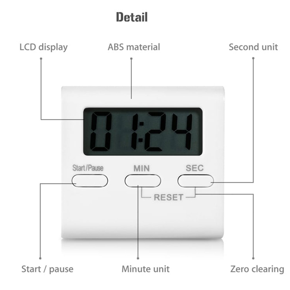 Timer Kopi Masak Kue Baking Dapur - Digital Kitchen Timer Magnetic