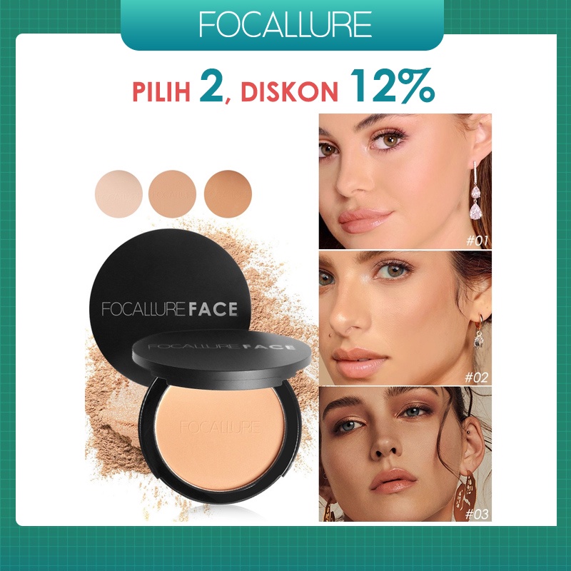 FOCALLURE Natural Matte Pressed Powder Oil Control Waterproof Face Cosmetics FA16