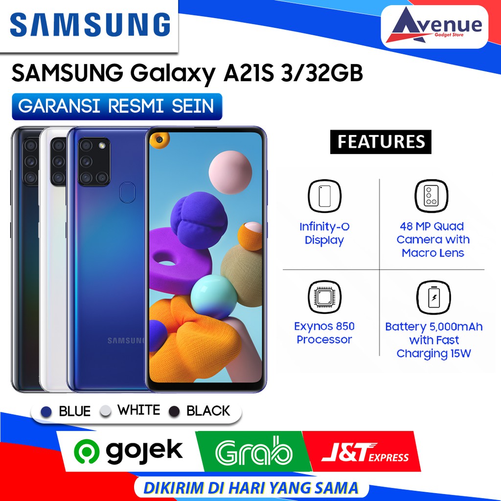 HP SAMSUNG GALAXY A21S 3/32GB GARANSI RESMI SEIN PROMO MURAH