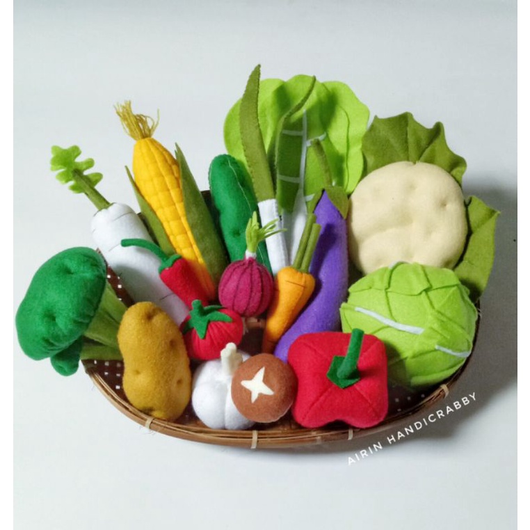 MAINAN SAYUR FLANEL / REPLIKA SAYUR-SAYURAN / MAINAN EDUKASI ANAK