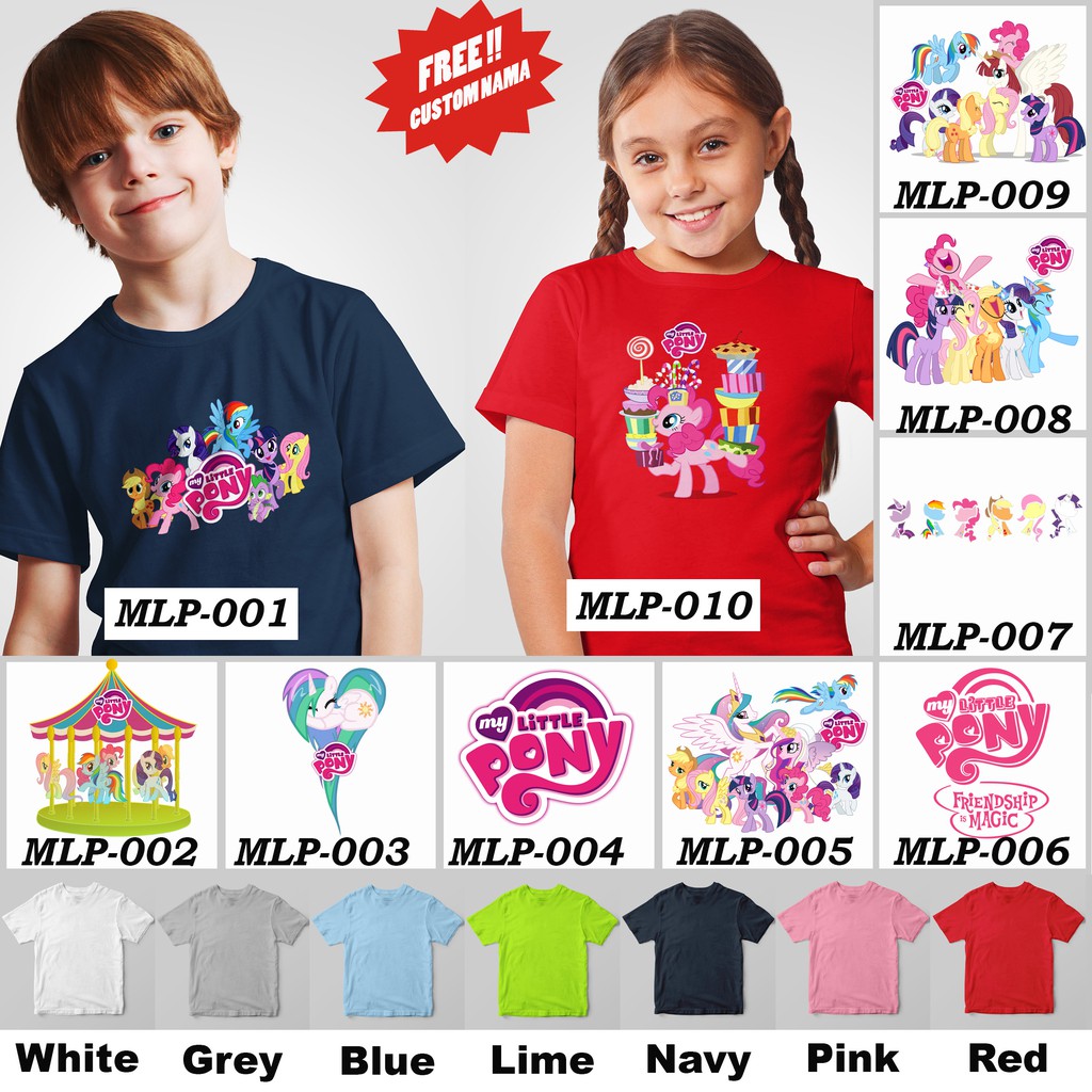 [FREE NAMA !!] Kaos Anak &amp; Family My Little Pony 100% COTTON PREMIUM