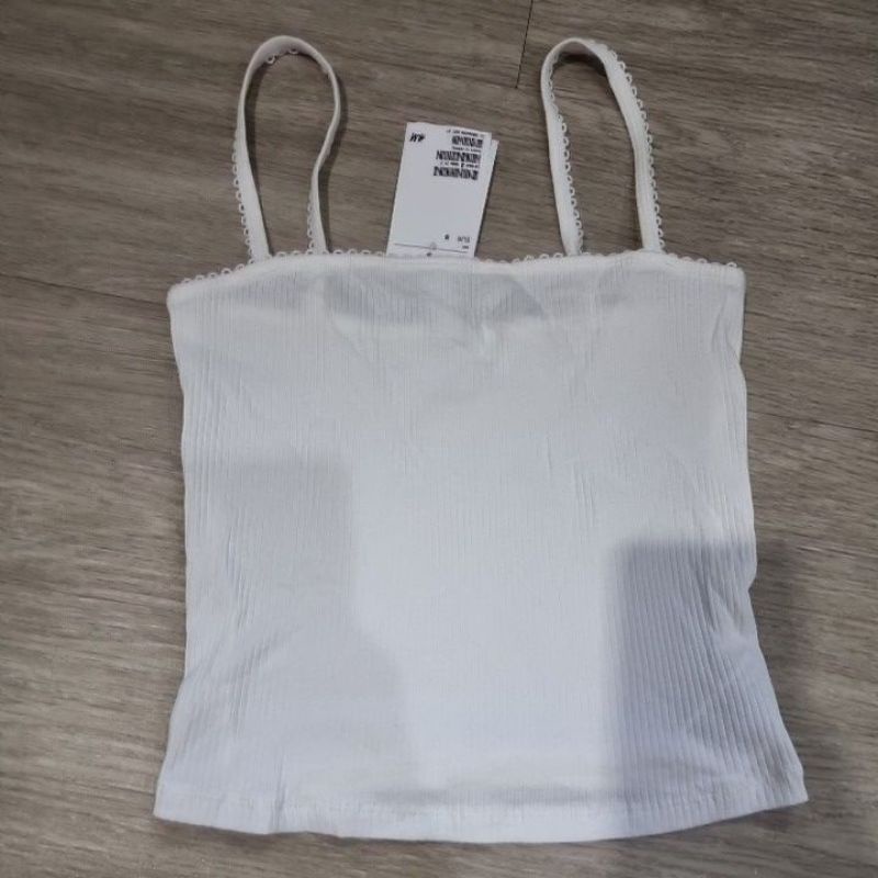 Preloved tanktop crop hnm putih masih ada label