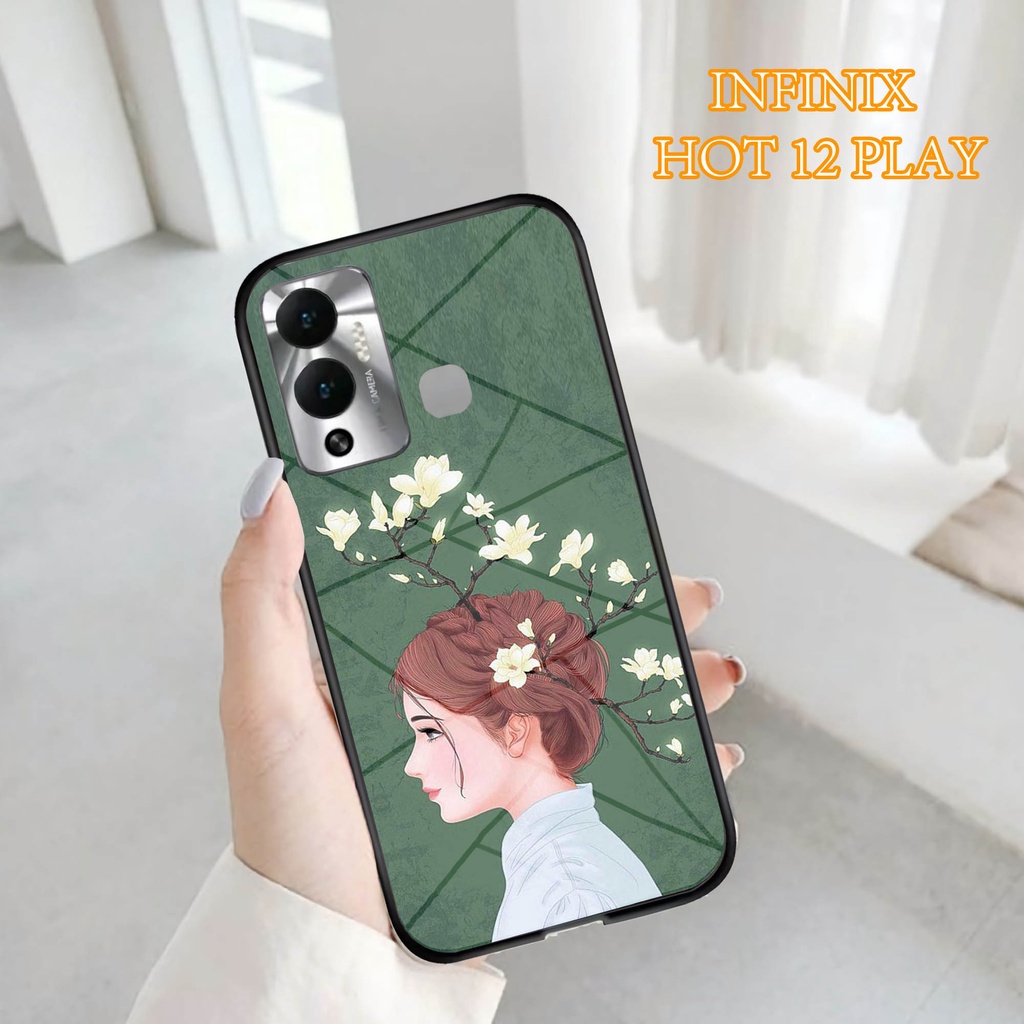 Softcase Glass Kaca INFINIX HOT 12 PLAY - Case Handphone  INFINIX HOT 12 PLAY [T05]