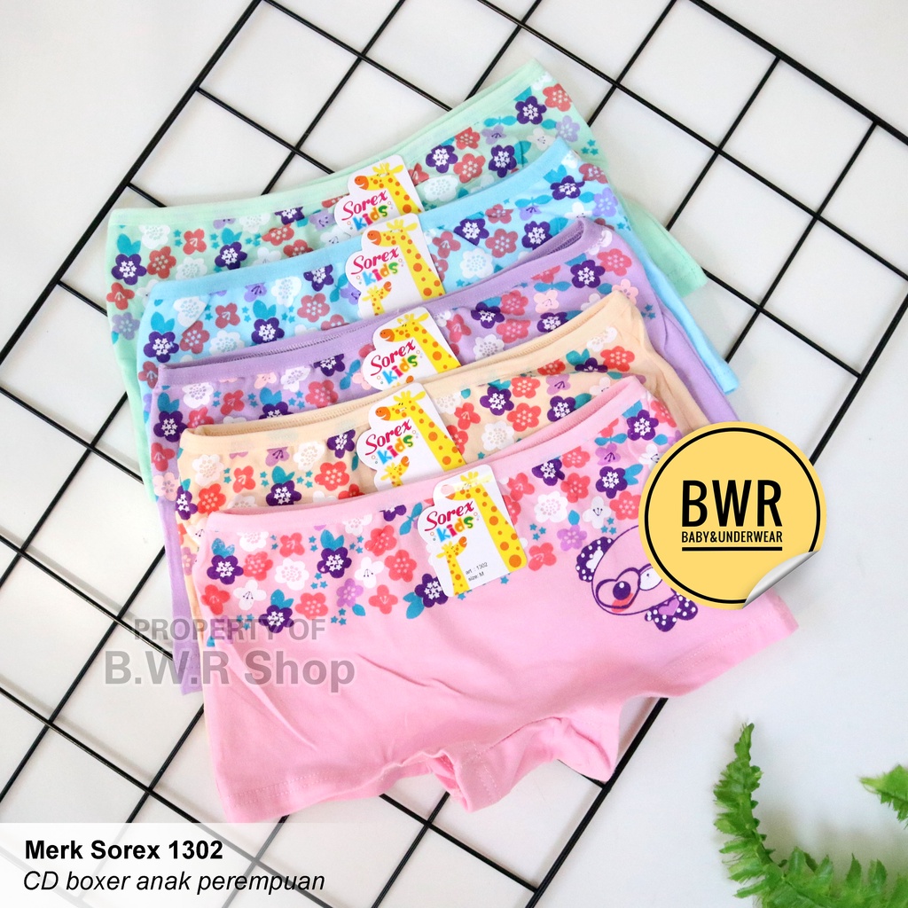 CD Boxer Sorex 1302 Motif Bunga Bunga / Celana Dalam Anak Perempuan || Bwr IX