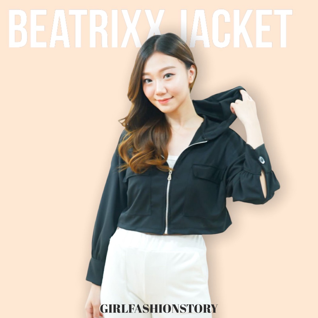 BEFAST - ZFS OOTD Wanita Jaket TEGUH / BEATRIX OVERSIZE CROP JACKET / Jaket Crop / Jaket Resleting / Jaket Polos / Jaket Atasan Remaja Kekinian / Jaket Ala Korean Terbaru 2022