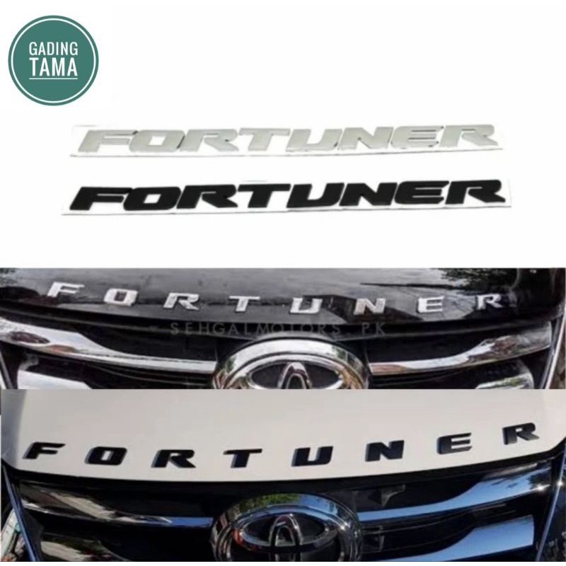 Stiker Emblem FORTUNER Kap Mesin Bahan ABS