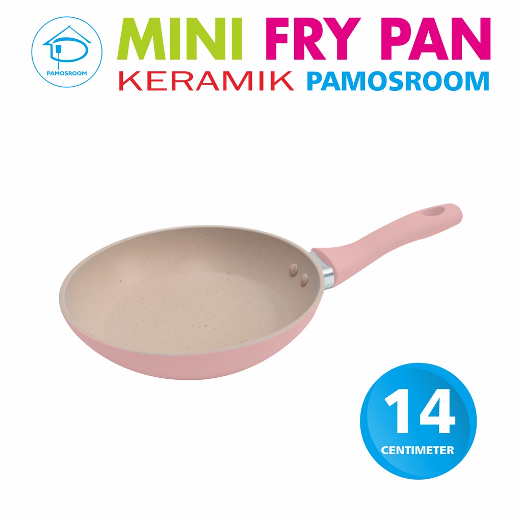 Clearance Sale Pamosroom Frypan Mini 14cm Mini Wok Pan Teflon Marble Mini Goreng Telur Anti Lengket