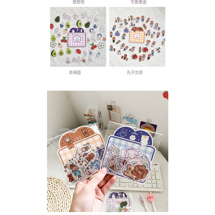 40 Pcs/set Creative Cute Cartoon Bear Dog Pig Pattern Colorful Stickers for Notebook Cell Phone Decoration